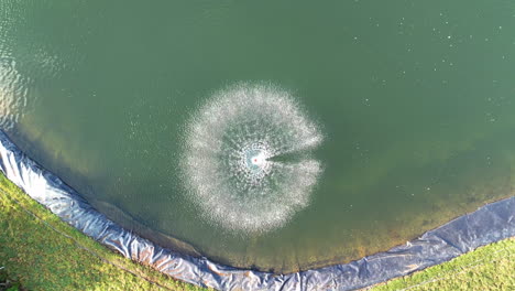 water pump fountain in artificial lake during sunny day in scenic area of dominican republic