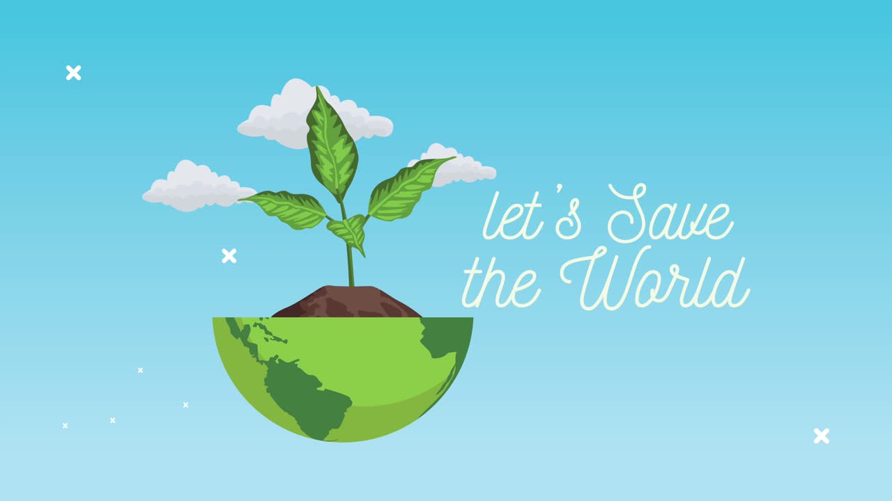 지구 반에 있는 식물로 세계 애니메이션을 구해 봅시다.