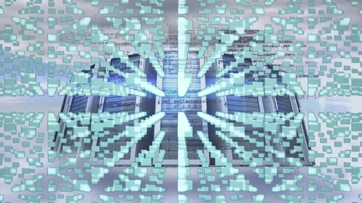 Server towers under security
