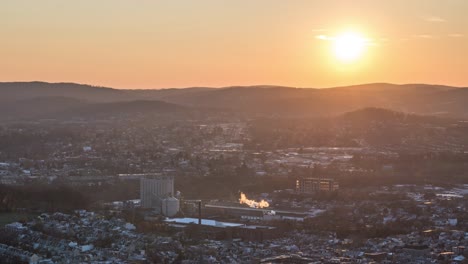 a day to twilight time-lapse video over the city of reading, pennsylvania