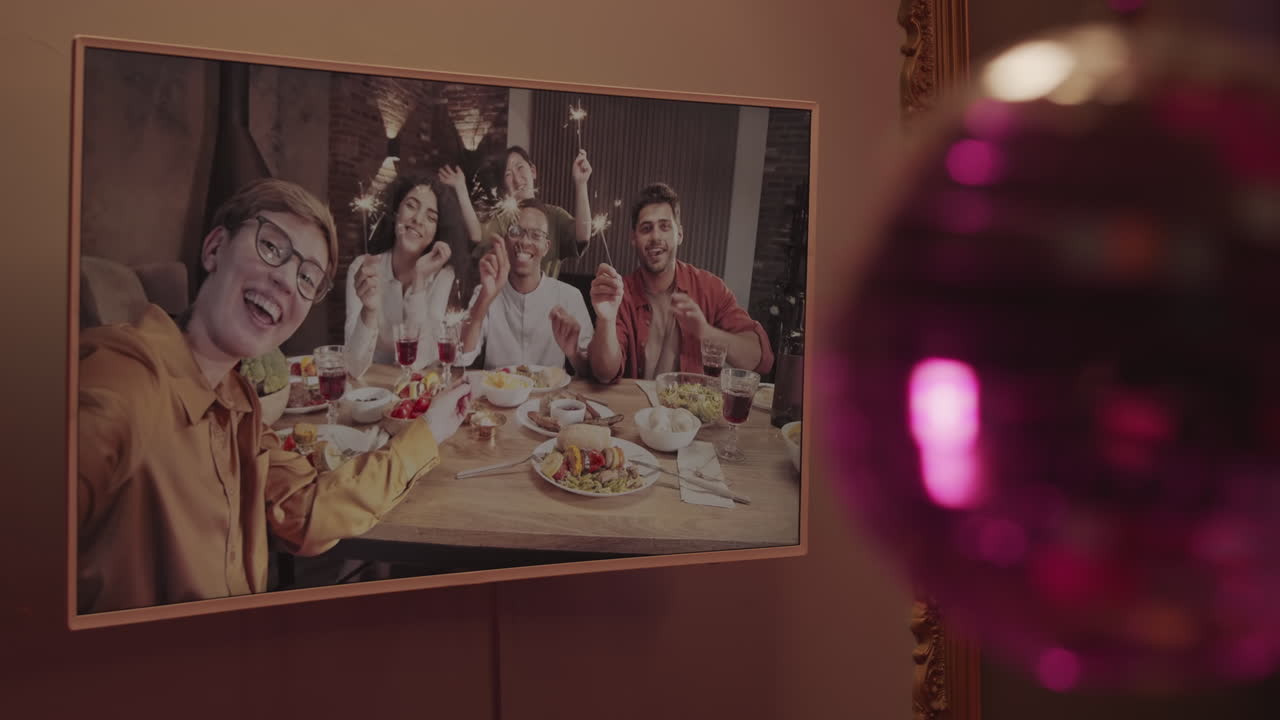 Group of Friends Having Virtual House Party