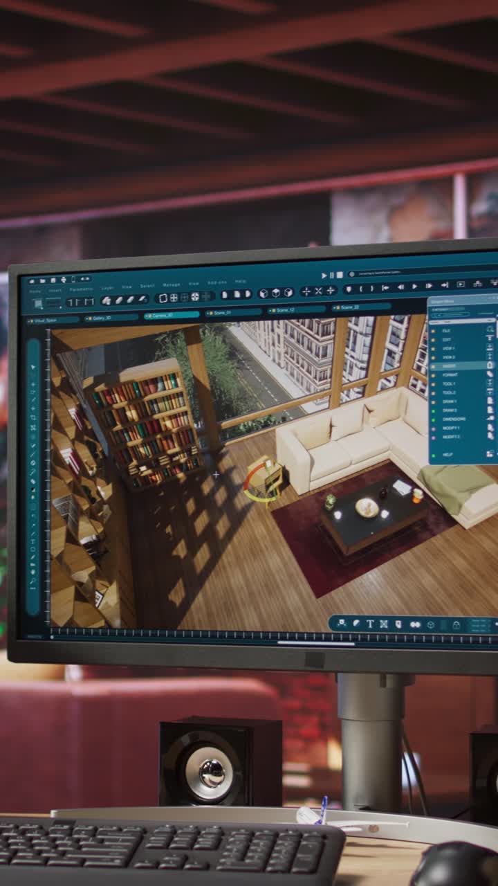 Vertical video CAD software used for making home floor plans and virtual furniture
