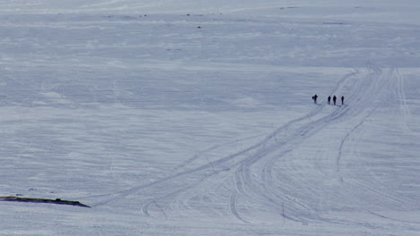 long shot of the hardangervidda mountain plateau at dyranut in april 2025