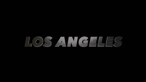 los angeles usa fill and alpha 3d graphic, swivel text effect with brushed steel text