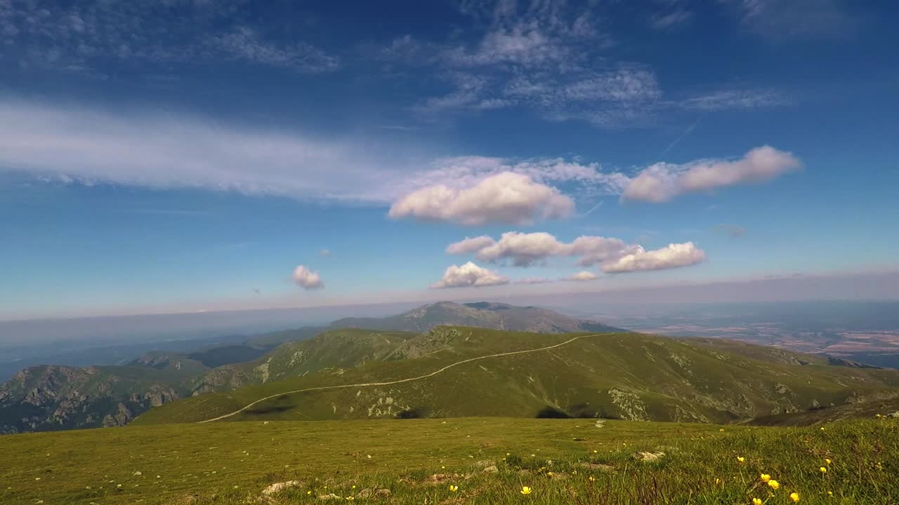 Stunning Mountain Landscape with Blue Sky and Clouds