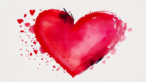 red heart watercolor stop motion