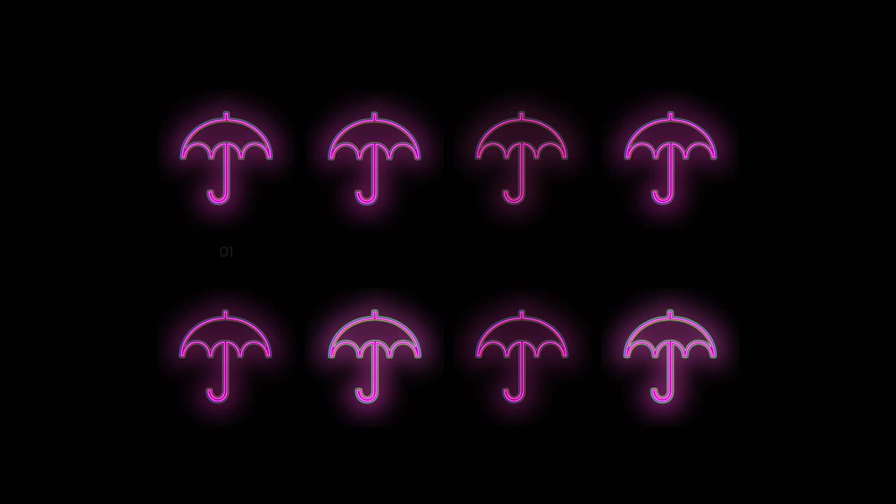 patrón de paraguas púrpura neón