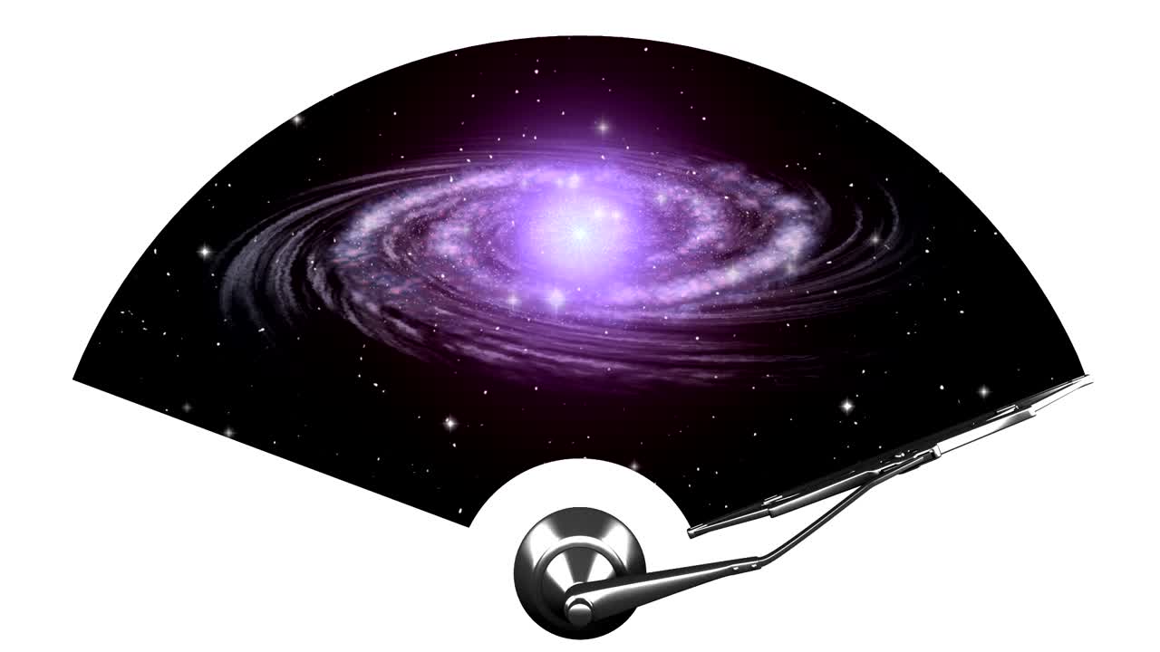 limpiador de parabrisas y galaxy 4k, bucle sin costuras.