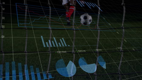 animación del procesamiento de datos sobre un jugador de fútbol afroamericano