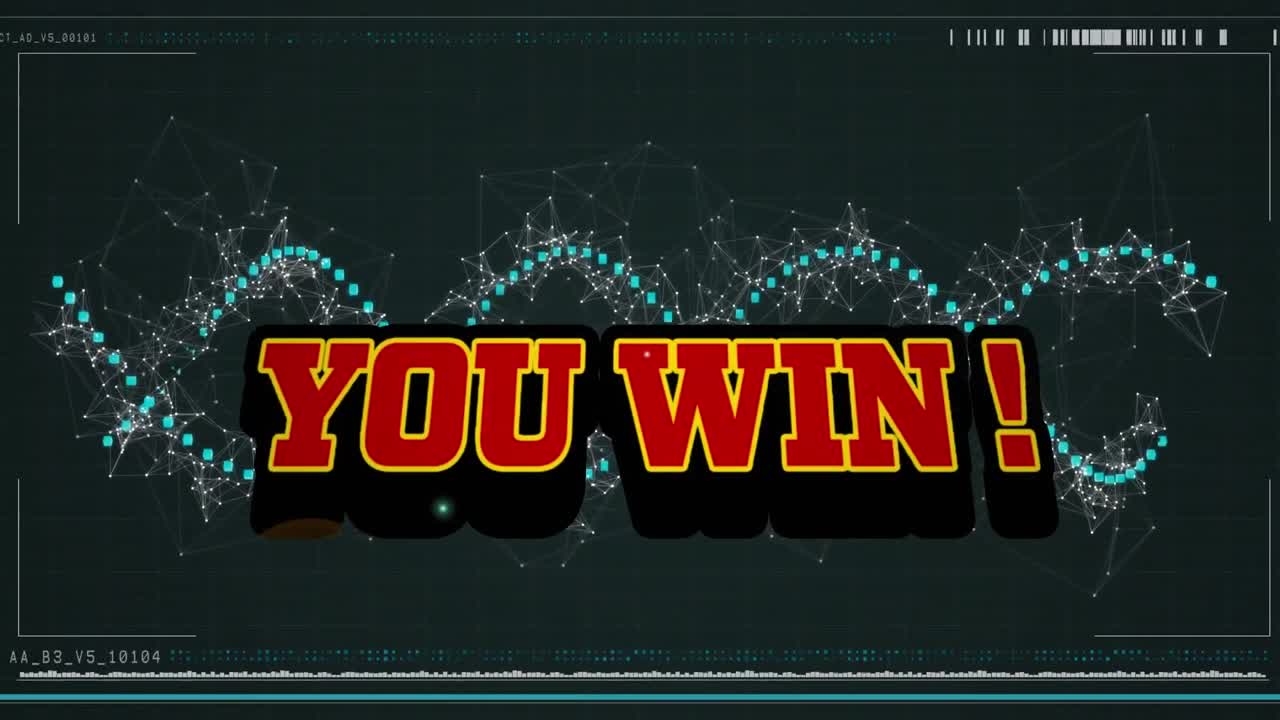 연결의 회전하는 초록색 네트워크를 통해 텍스트를 이기는 애니메이션