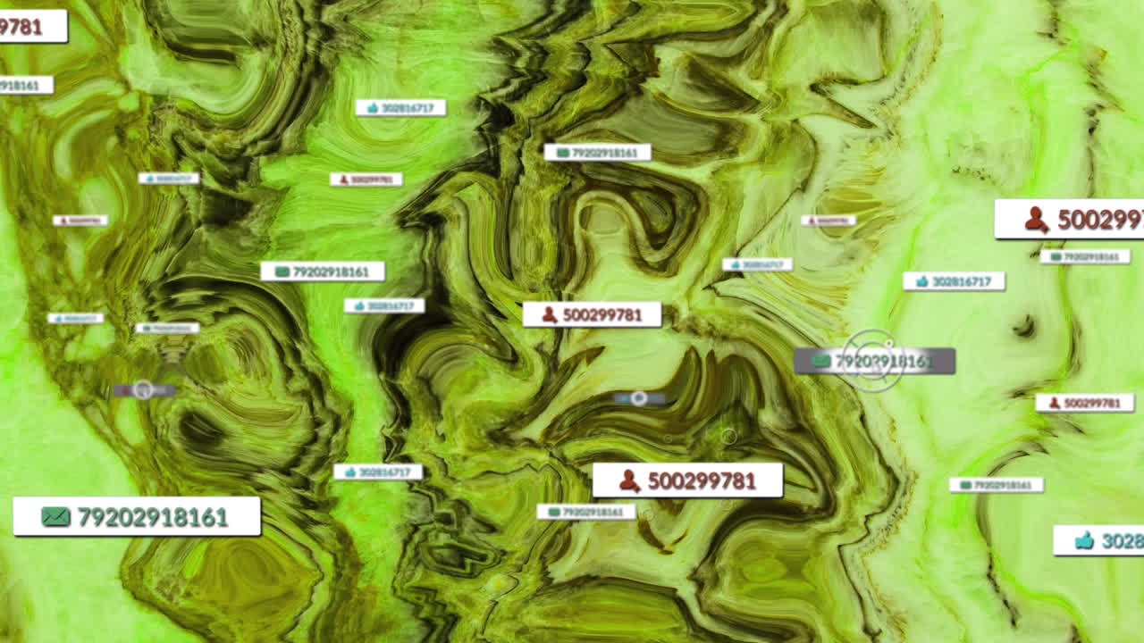 animación de las notificaciones de las redes sociales sobre un fondo colorido