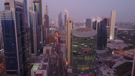 dubai skyline at dusk