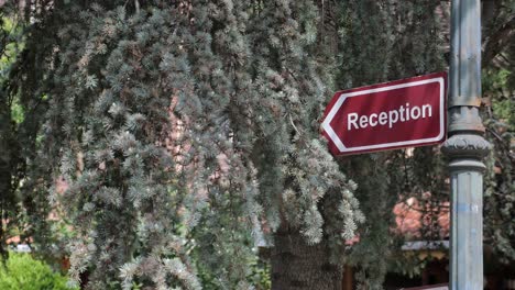 reception sign