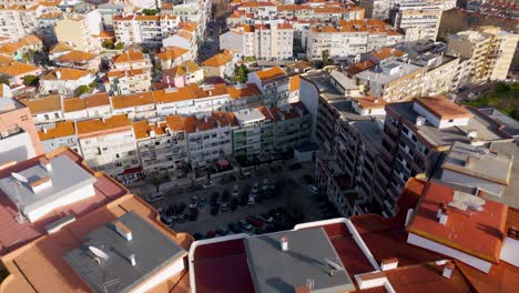 cityscape view on almada and base naval de lisboa, portugal