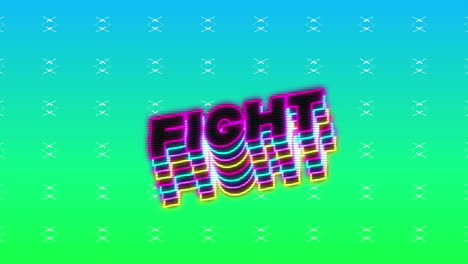animación de banner de texto de lucha de neón con efecto de sombra contra un fondo de gradiente verde