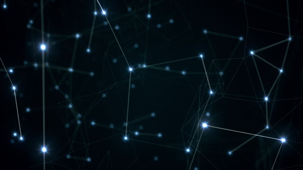 animación geométrica abstracta con haces de luz parpadeante conectados por líneas