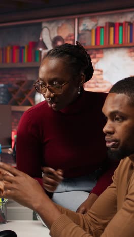 vertical video it coworkers programming in ai startup office