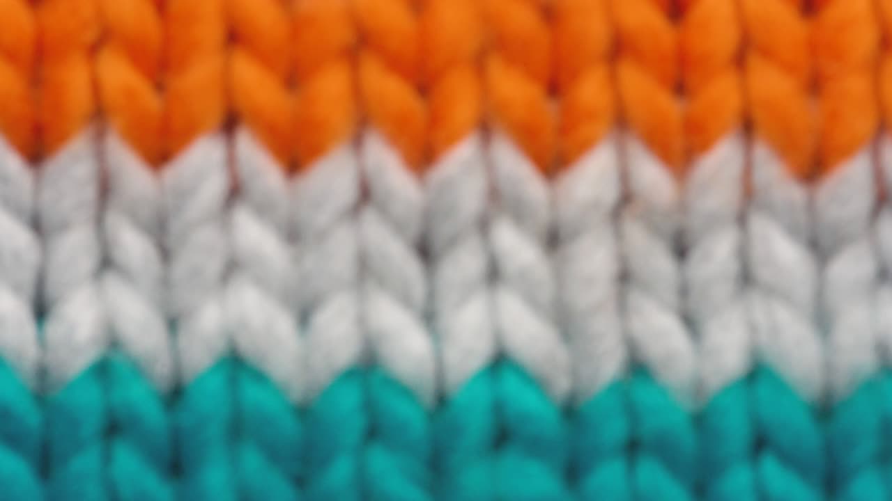 뜨개질 직물 가닥 매크로 리포커스 루프 영상