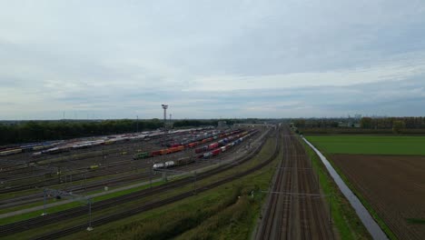 aerial view of kijfhoek hump yard with wagon parked