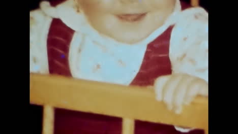 baby in crib, vintage video from soviet union archive. circa ussr 1980s: a vintage, video capturing a baby in a crib, sourced from the soviet union archive.