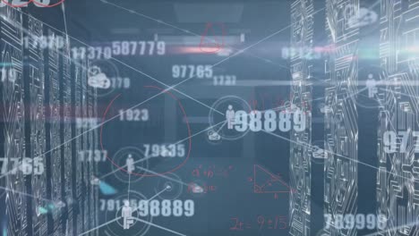 animación de conexiones y números en fondo naval