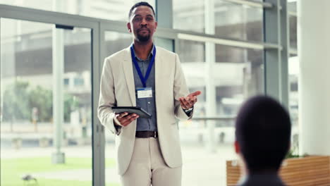 Motivation,-speech-and-businessman-with-tablet