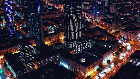night cityscape aerial view