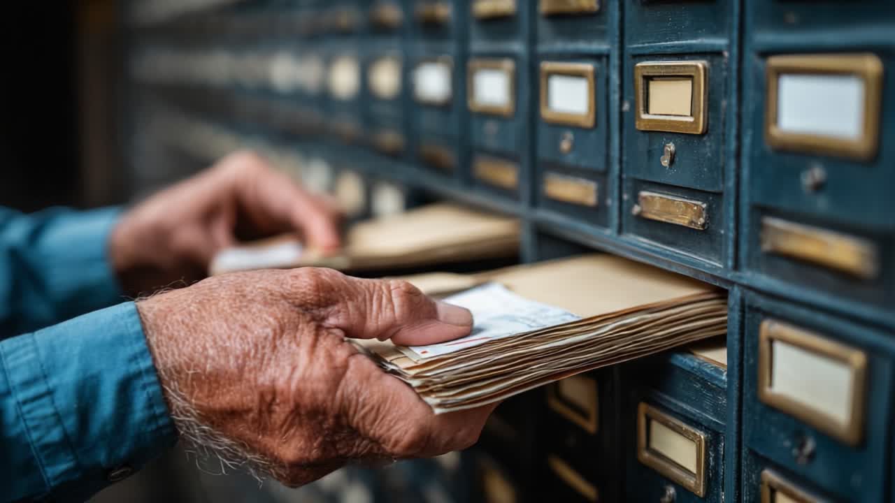 An Elderly Person Collecting Letters from a Vintage Mailbox, Highlighting the Nostalgic Connection to Handwritten Correspondence in a Digital Age