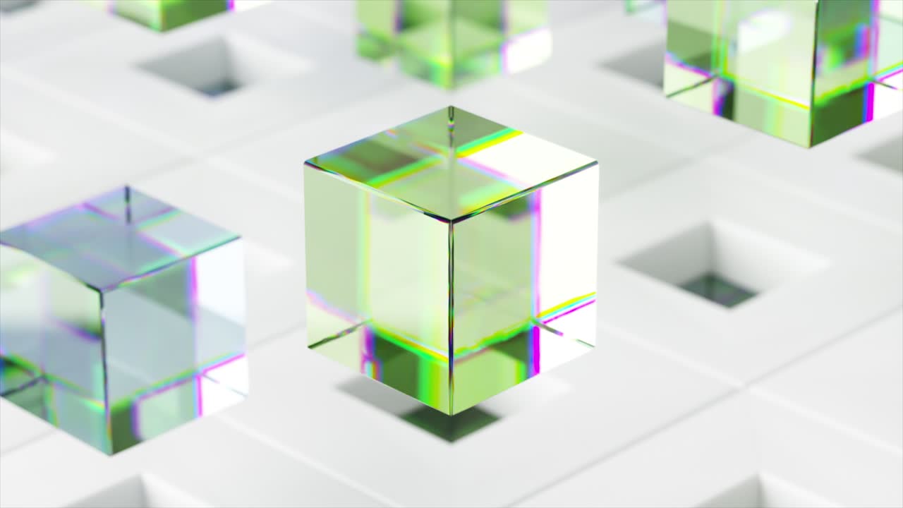 renderizado en 3d de cubos de vidrio