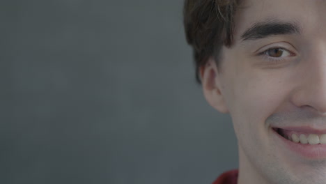 close-up of a smiling young man