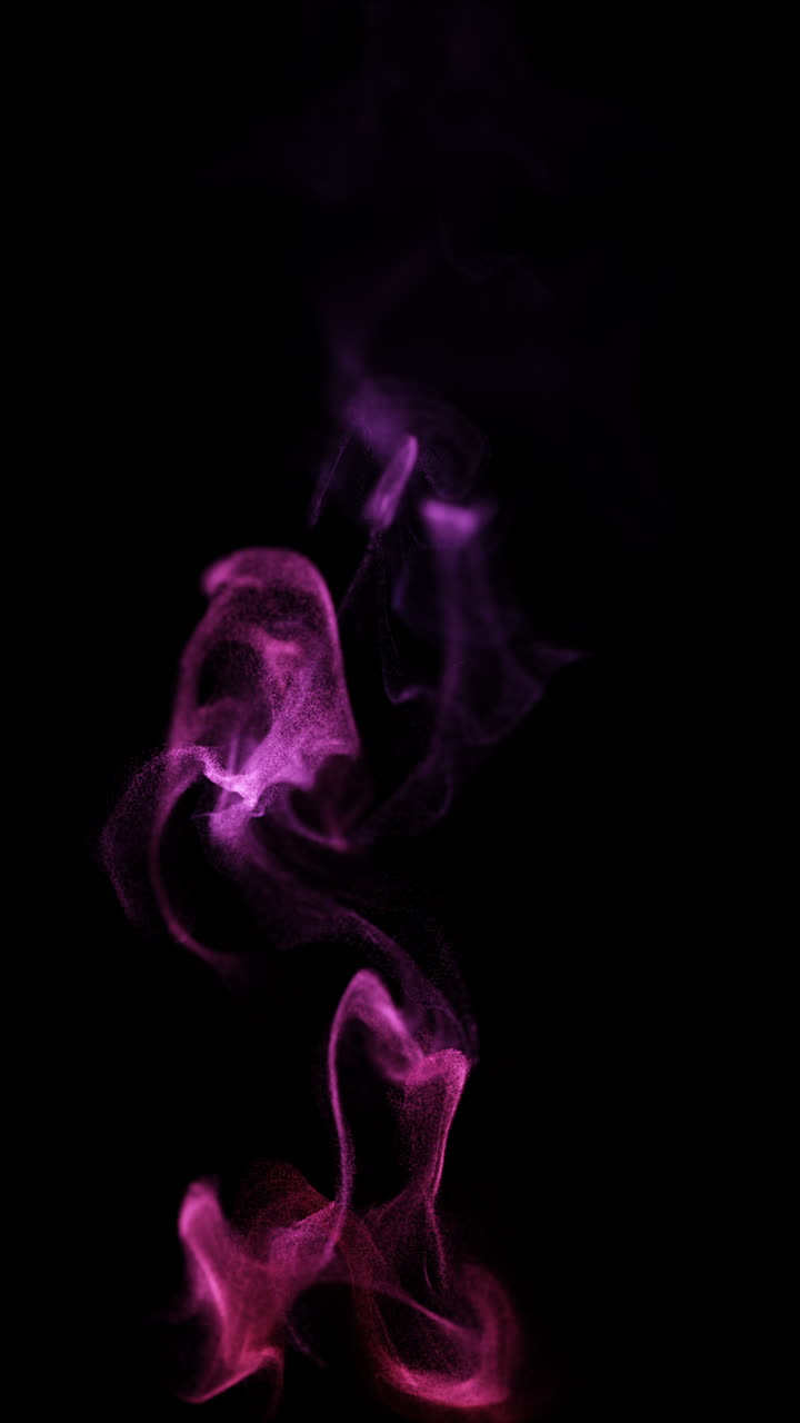Fumo di particelle astratto rosa e viola su sfondo nero