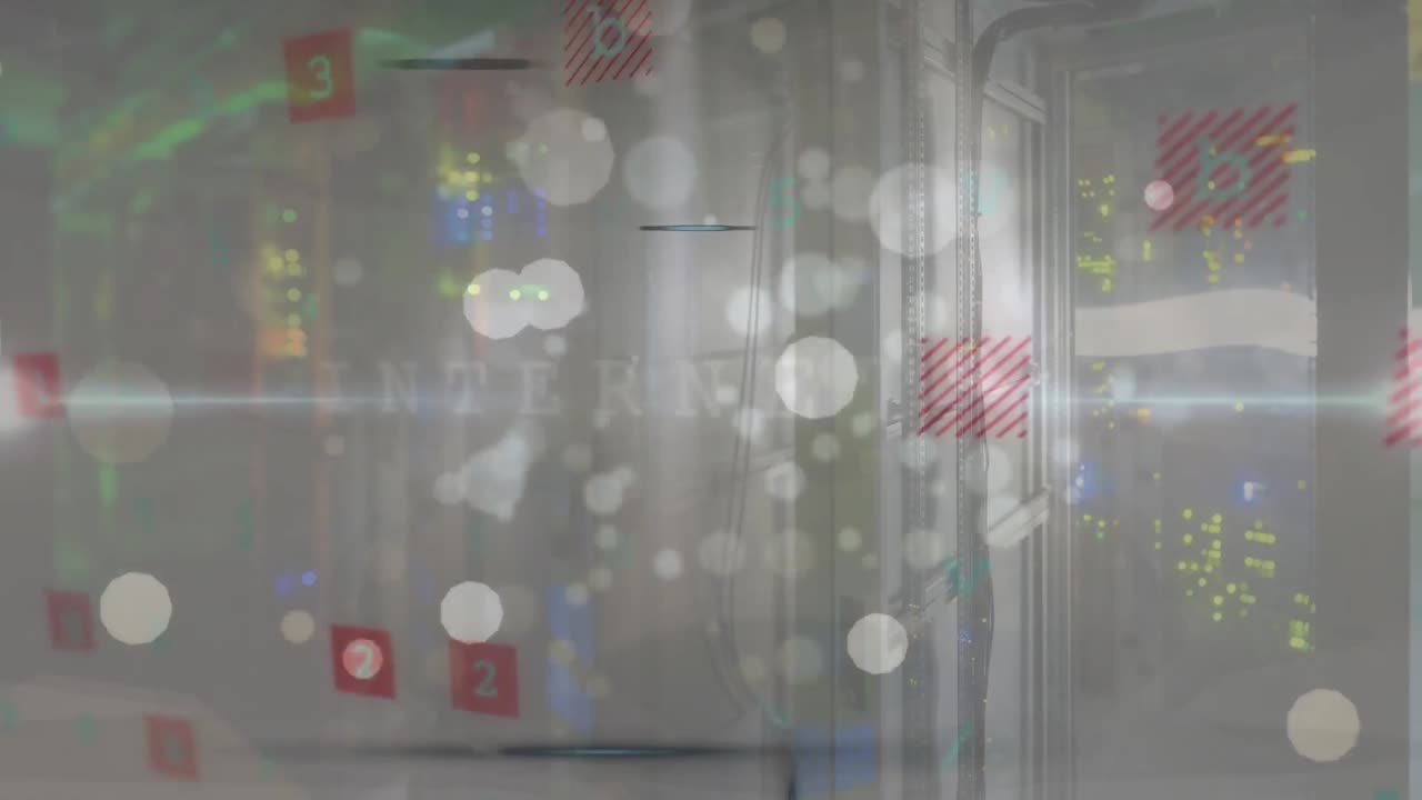 다채로운 배경에 화면에 다양한 과학 데이터를 애니메이션