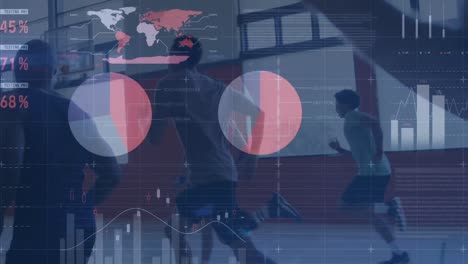 animación del procesamiento de datos sobre diversos deportistas que corren