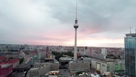 Flying-Over-Downtown-Berlin-in-the-Evening