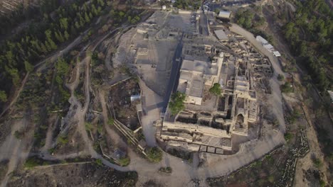 Tomb-of-Samuel,-jerusalem,-israel---Top-Down-rotation-#005