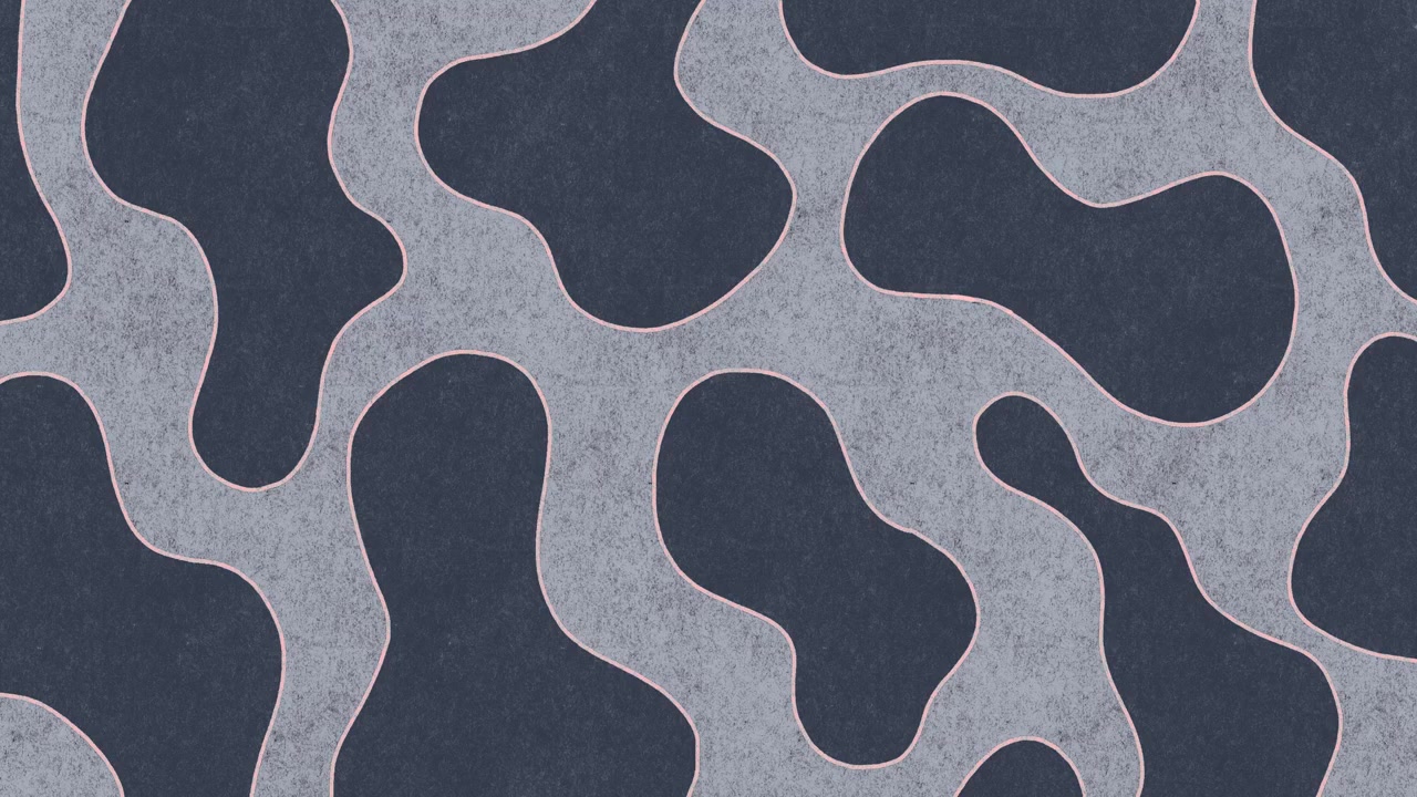 Animated Abstract Pattern with Flowing Organic Shapes and Pink Outlines