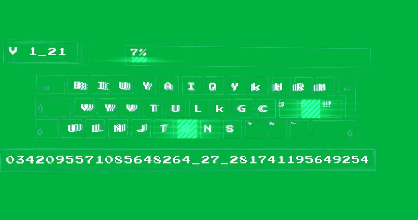 Animation of moving keyword with letters over transparent background