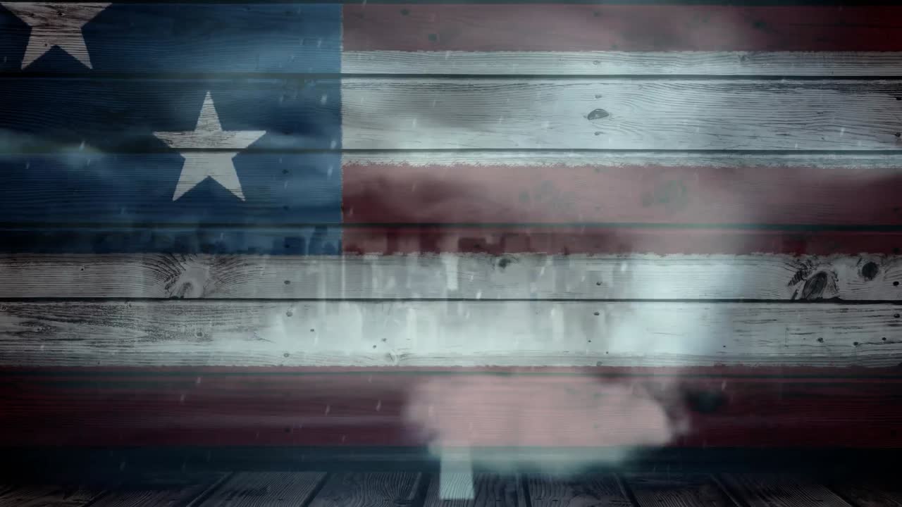 bandera estadounidense y tornado