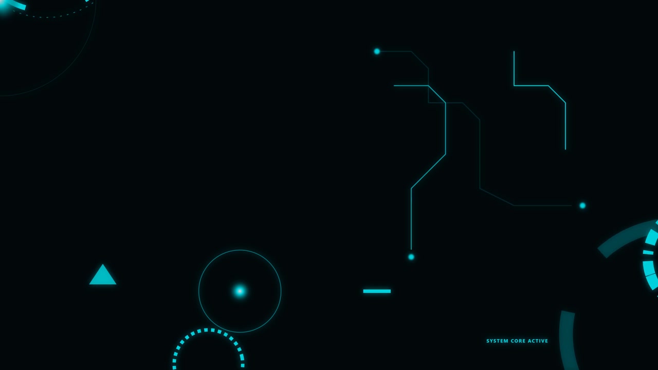 Futuristic Digital Interface with Glowing Cyan HUD Elements