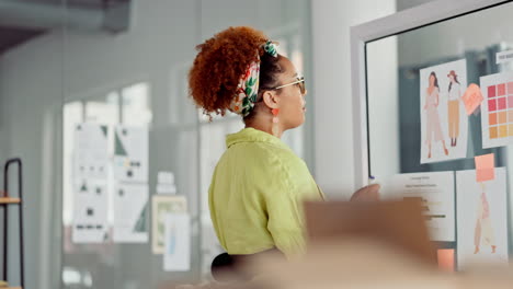 Fashion,-writing-and-black-woman-planning