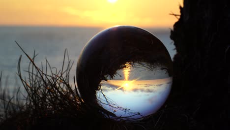 lensball in the sunset summer time latvia