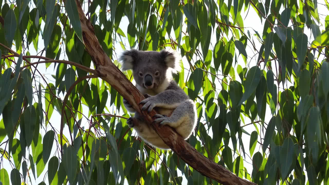 Koala Eating Eucalyptus Leaves