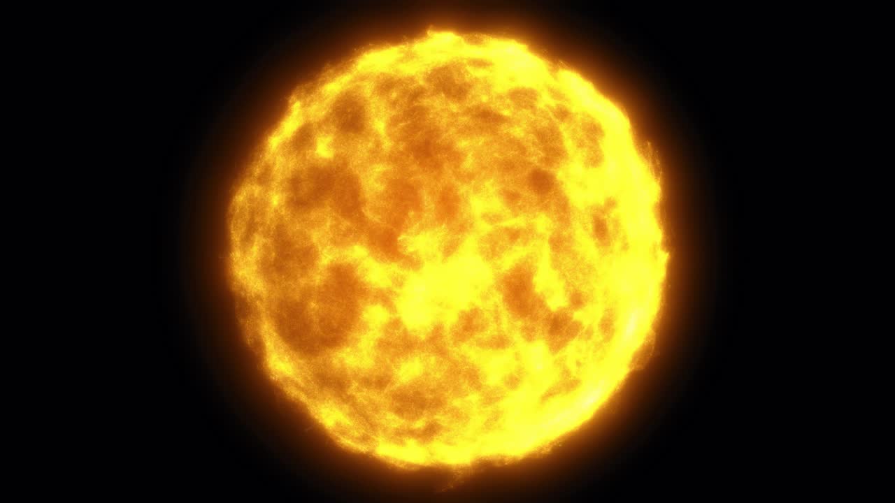 Glowing Sun Surface with Hot Plasma and Burning Fire in Space Background