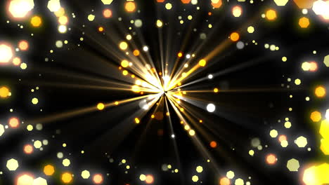 animación de rayos brillantes y luces de hadas de navidad parpadeando sobre un fondo negro.