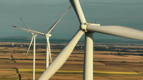 wind farm overlooking agricultural fields