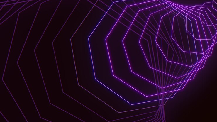 Abstract geometric pattern black and purple lines on dark background