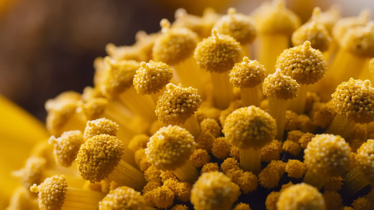 Macro Shot of Yellow Flower Pollen