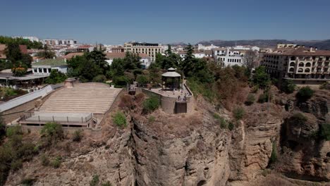 aerial dolly-out video of the most ancient city of ronda, andalusia, spain panoramic view