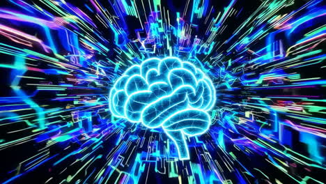 abstract brain and technology fusion