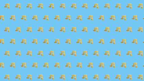 animación de filas de patrón amarillo que se mueven sobre un fondo azul